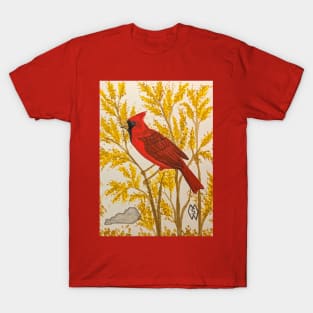 Kentucky state bird and flower, the cardinal and goldenrod T-Shirt